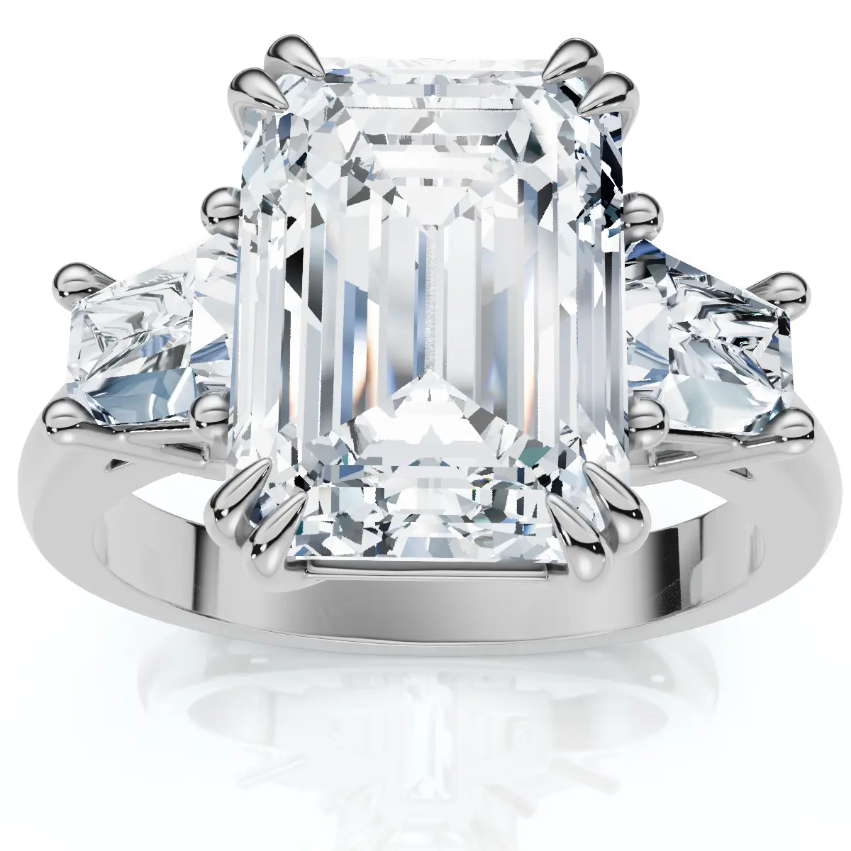 Certified 4.40Ct Emerald Diamond Engagement Ring 14k Gold or Platinum Lab Grown