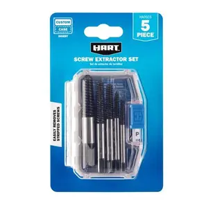 HART Juego de Extractores de Tornillo de Acero Surtido de 5 Piezas con Caja Modular para Tornillos y Extracción de Pernos, Nuevo
