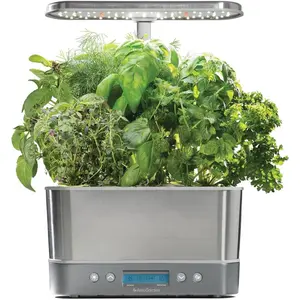 Aerogarden Harvest Elite Indoor Garden Hydroponic System with LED Grow Light and Seed Kit, Holds up to 6 Pods, Stainless Steel AeroGarden