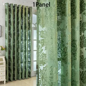 1panel American Country Style Transparent Curtain, Ring Suspension, Suitable for Floor-To-Ceiling Windows, Living Room, Bedroom, Balcony, Garden Decor
