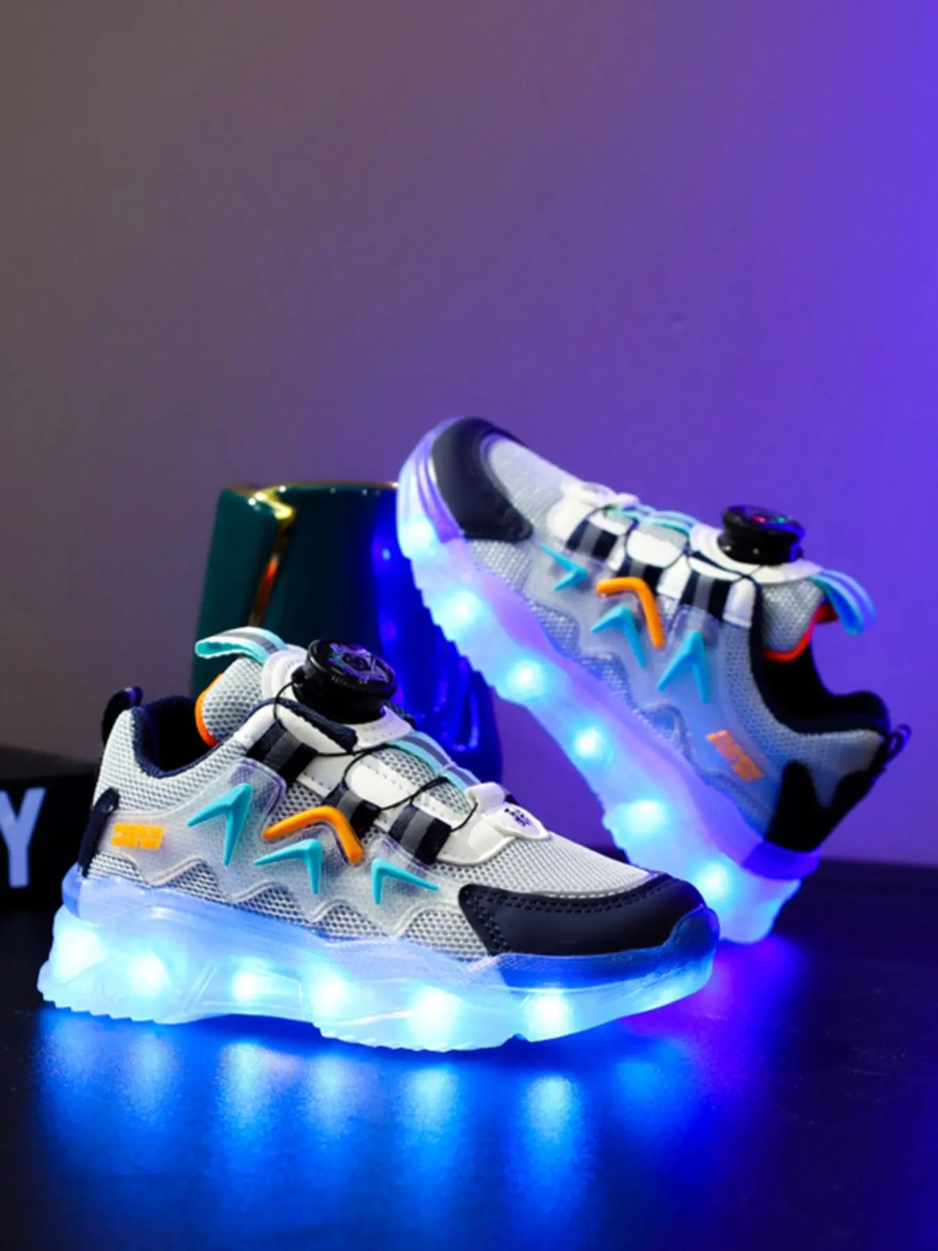 USB Rechargeable LED Light Up Sneakers, Colorblock Luminous Running Shoes, Fashionable Sports Shoes for Boys & Girls, Trendy All-match Sneakers for Daily Wear, Athletic Sneaker Footwear, Youth Fashion Shoes, Kids Shoes, Sporty Sneaker