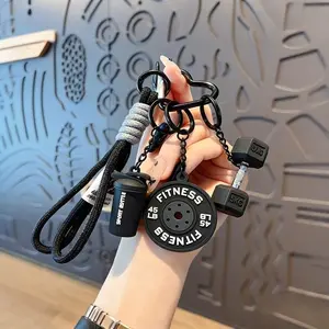 Creative Multifunctional Barbell Letter Decorative Keychain, Fashion Accessory for Bags and Keys, Perfect Gift Idea