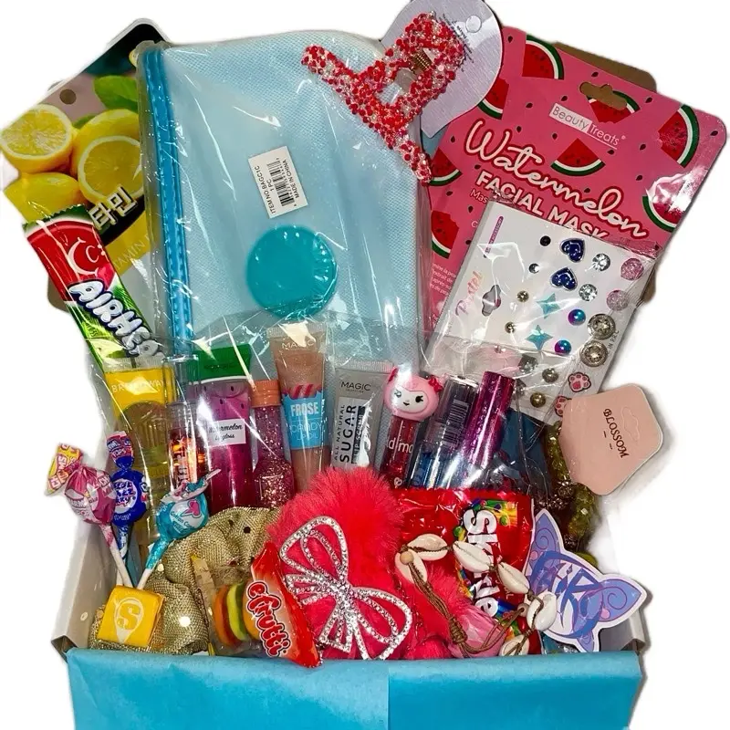 Blue Lip Gloss Makeup Gift Bundle Box