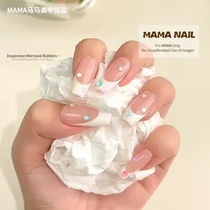 12-Grid Mermaid Bubble Beads Nail Charms, 800-1000 Pcs Iridescent Bubble Nail Decor for DIY Manicure & Nail Art