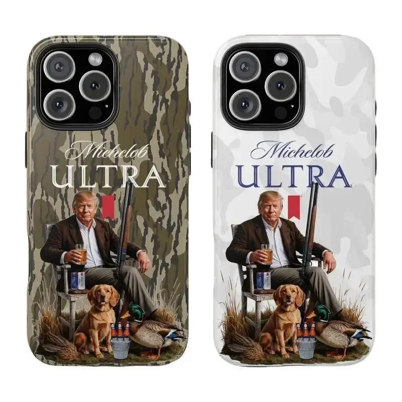 Michelob ULTRA Hunter Donald Trump camouflage phone Cases For iPhone 12,13,14,15,16,17 Promax Pro Plus,It's a great gift for a good friend,gift for him for her Best Gift
