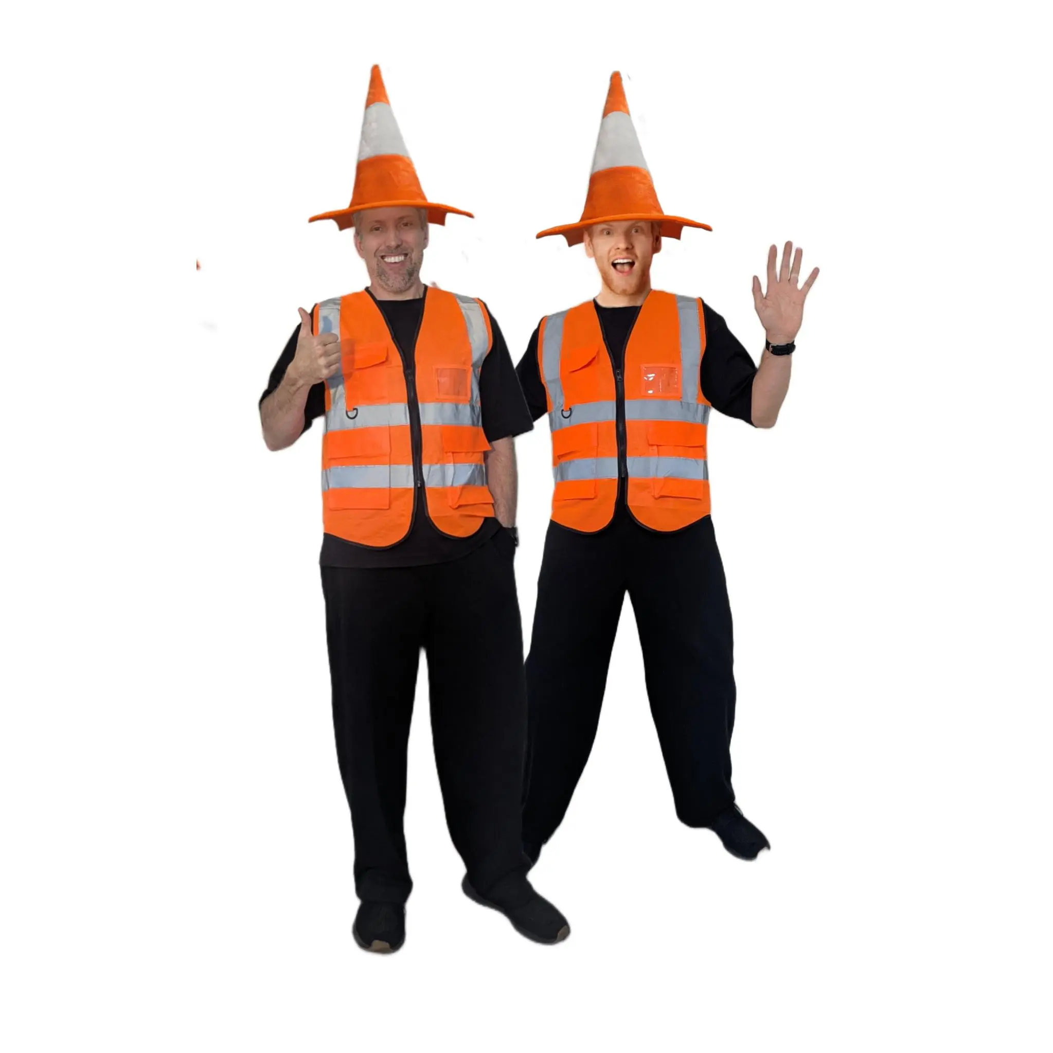 High-Visibility Traffic Cone Costume with Safety Vest — One Size Fits Most, Fun & Functional