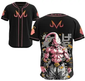 Unisex Dragon Ball Baseballs Jersey, Majin Buu Baseball Jersey, Goku Jersey, Gogeta Shirt, Anime Lover