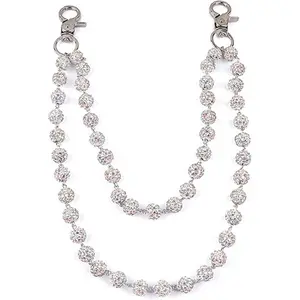 Shiny Ceramic Bead Wallet Chain, 10mm Shiny Bohemian Handbag Jeans Chain, Unisex Fashion Accessory, Men Women Style, Fashionable Chain Strap