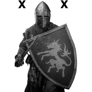 Medieval knight with sword and shield - Airbrushing stencil