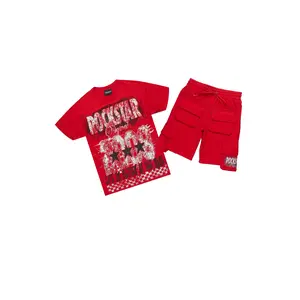 Racing Grung Red/Black T-Shirt Cargo Shorts Set