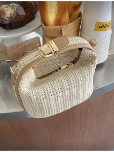 Summer Straw Handbag Women Casual Tote Bag Crossbody Beach Accessories Fashion Vacation Bag Ladies Beach Must Have Weaving Bag Hobo Crossbody Bag