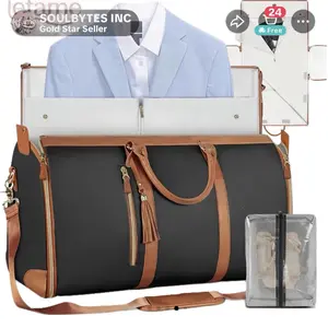 Convertible Garment Bag with Shoulder Strap, Carry on Garment Duffel Bag for Men Women,Waterproof & Wrinkle-Free Suit Carrier for Business Trips & Weekend Getaways, Foldable & Lightweight