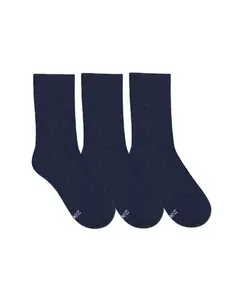 Maxwell 3-Pack Crew Socks Navy for Toddlers and Kids