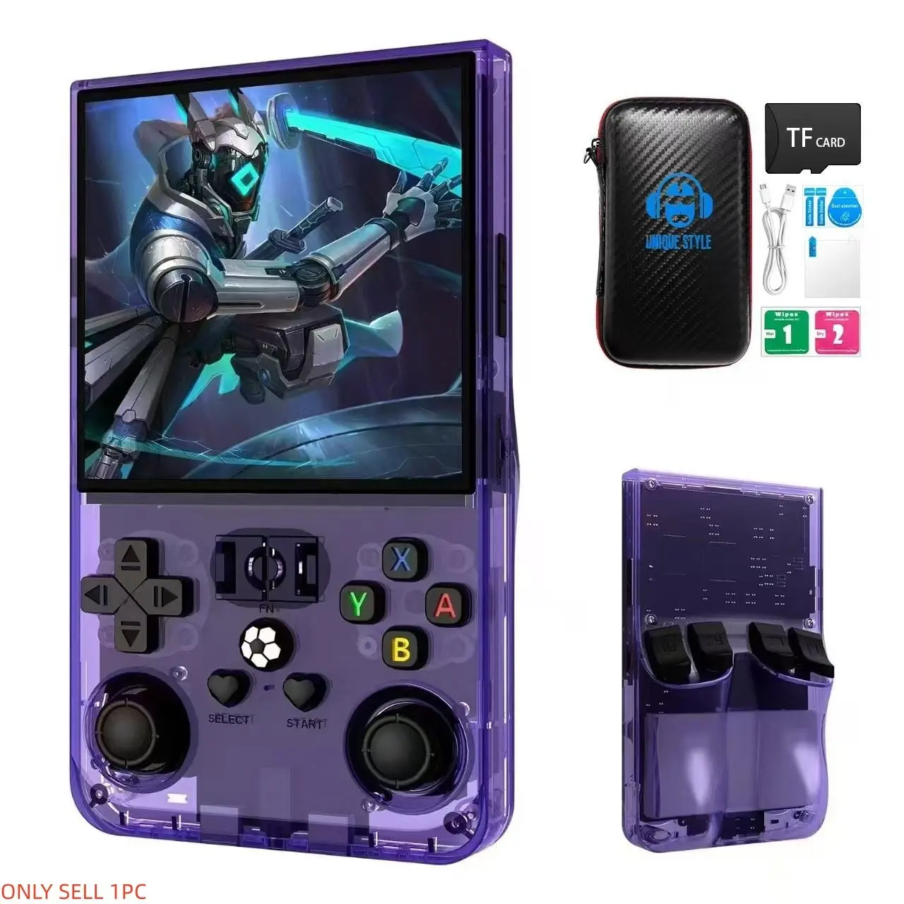 R36max High Definition Retro Handheld Game Console, Home Gaming Machine, Game Night Gadget, Compact 3.5 Inch IPS Screen, 64GB Memory, Supports over 20,000 Games