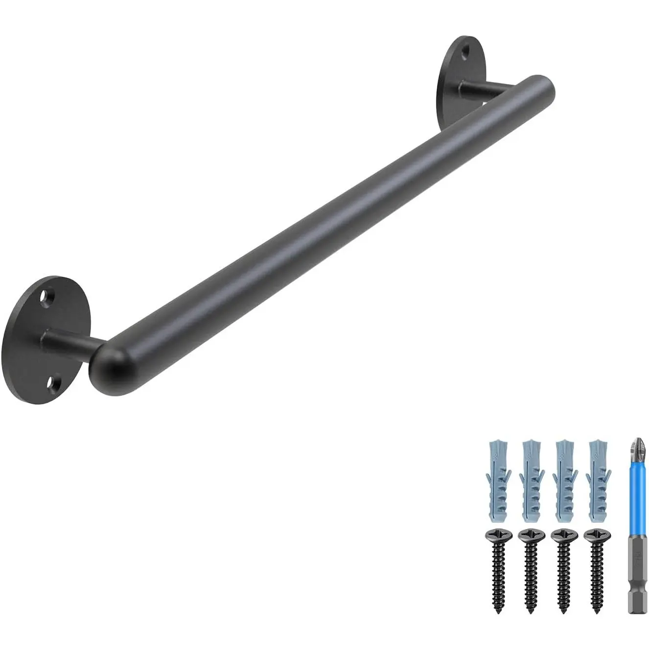 19 Inch Wall Handrail, Staircase Step Handrail, Non-Slip Safety Grab Handle, Barrier-Free Staircase Grab Handle for Elderly, Indoor & Use, 1.3 Inch Round