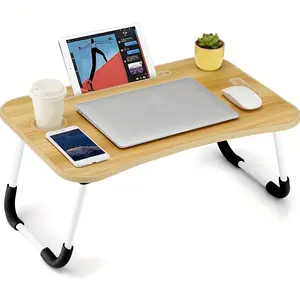 Ultra Large Portable Foldable Laptop Bed Table,Multi Functional Tray Holder with Cup Holder &Drawer,Perfect for Eating,Reading,and Writingon Beds,Sofas,Floors -Stable