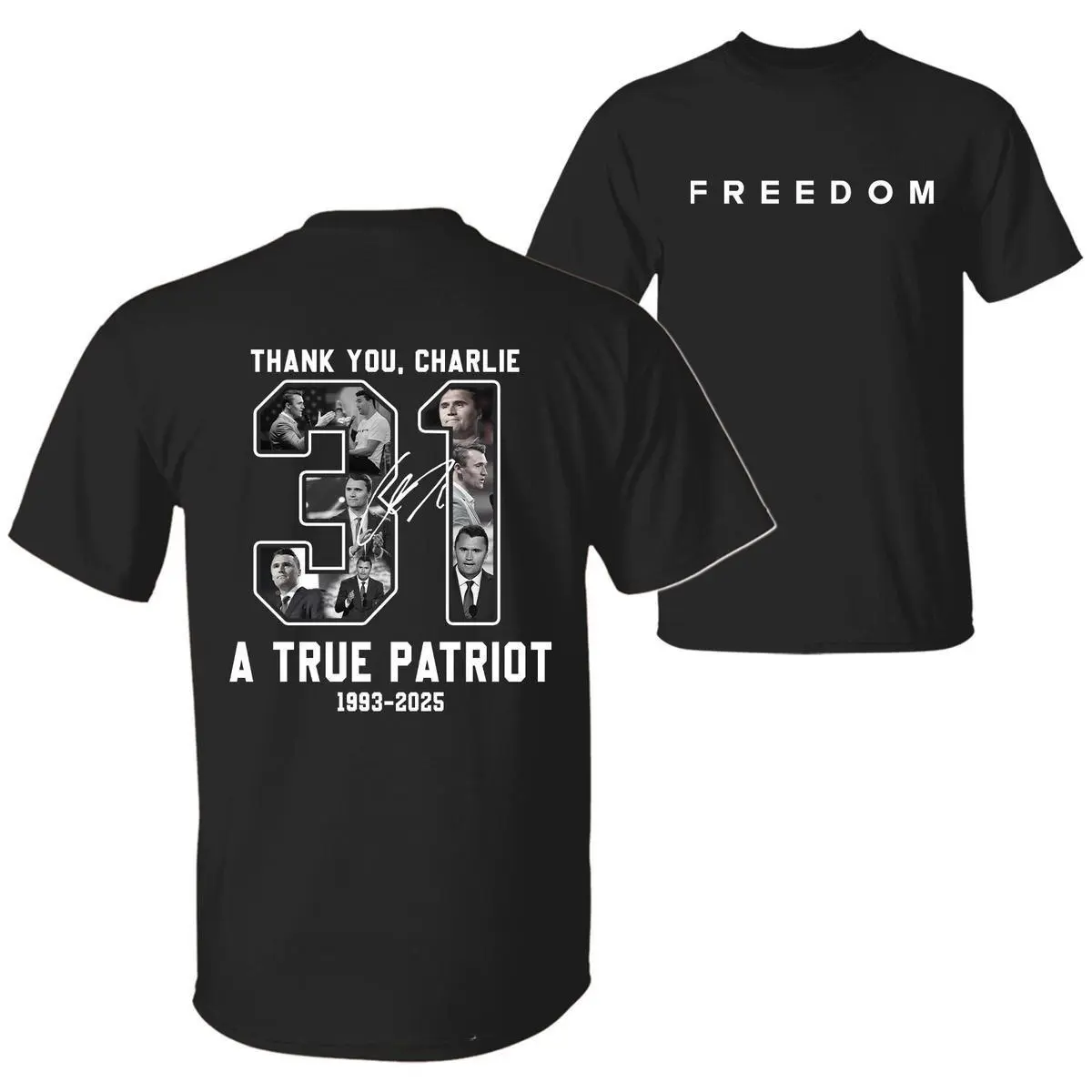 Thank You Charlie 31 Freedom T-Shirt, A True Patriot Memorial Graphic Tee, Unisex Political Statement Shirt, American Tribute Top