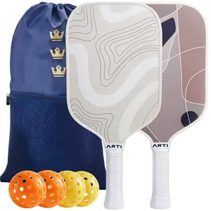 ARTI  Paddles Set of 2-USAPA Approved Fiberglass Surface  Set,2  Rackets, 4 Balls and 1 Portable Carry Bag, Sandstorm Pickle Ball Set for Men Women Beginners pickleball