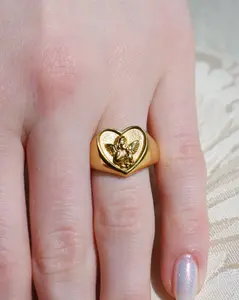 Cherub Heart Ring Waterproof Durable Jewelry