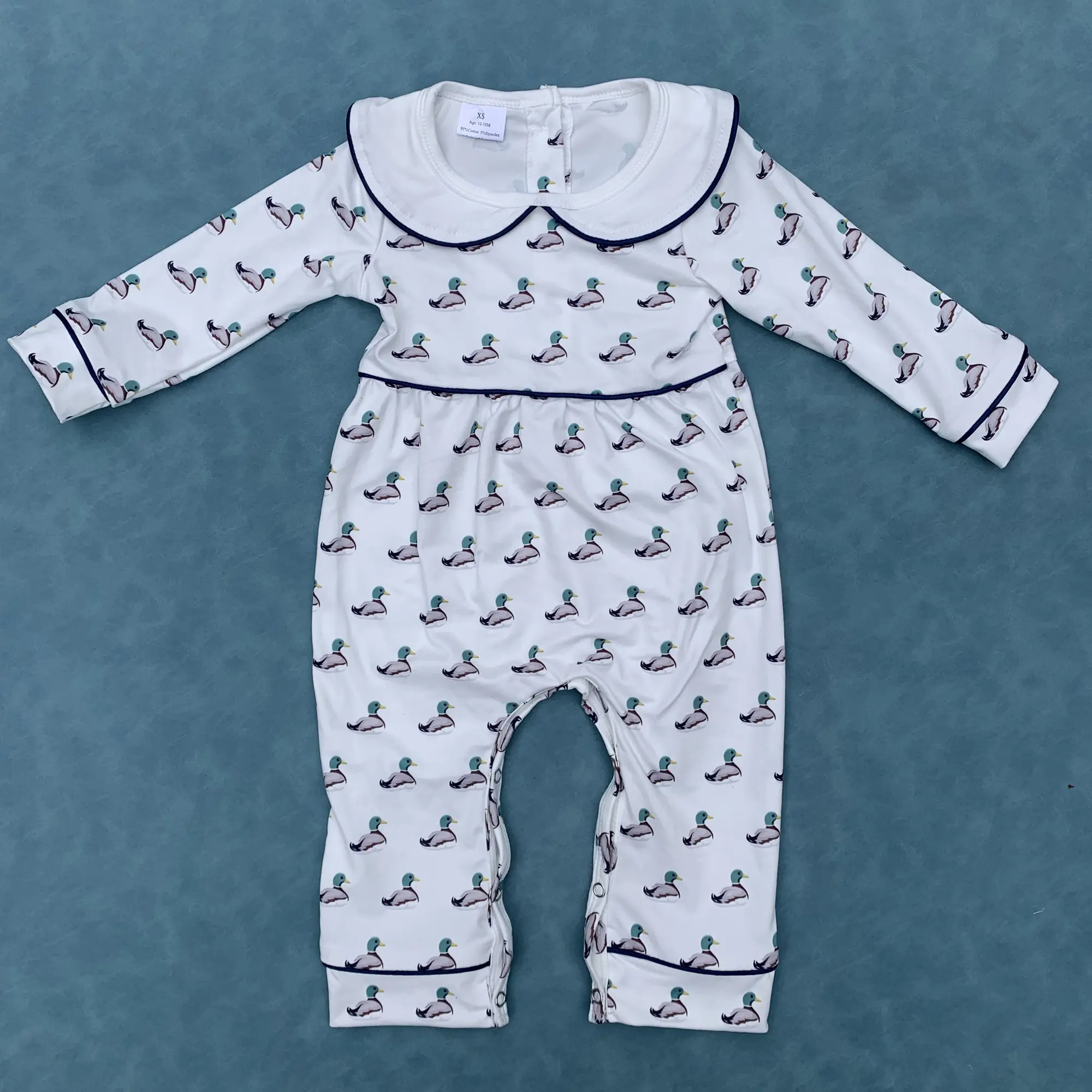 Mallard duck long sleeve baby kids romper