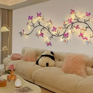 Butterfly Willow Vine Light with 30/54 LED Flexible Branches, Indoor Decorative String Lights, Creative LED Lighting, 8 Lighting Modes, Home Wall Decoration