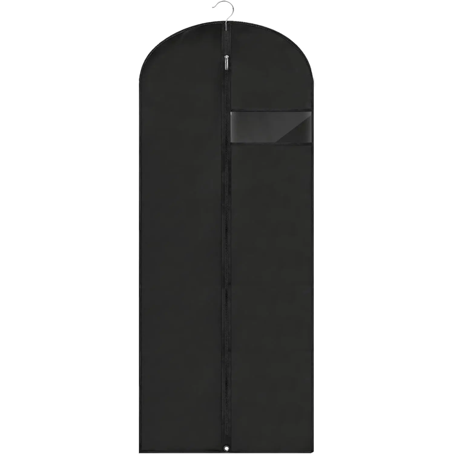 Dress Bags for Gowns Long, 60'' Garment Bags for Hanging Clothes, Suit Bag Cover for Storage and Travel (Black)