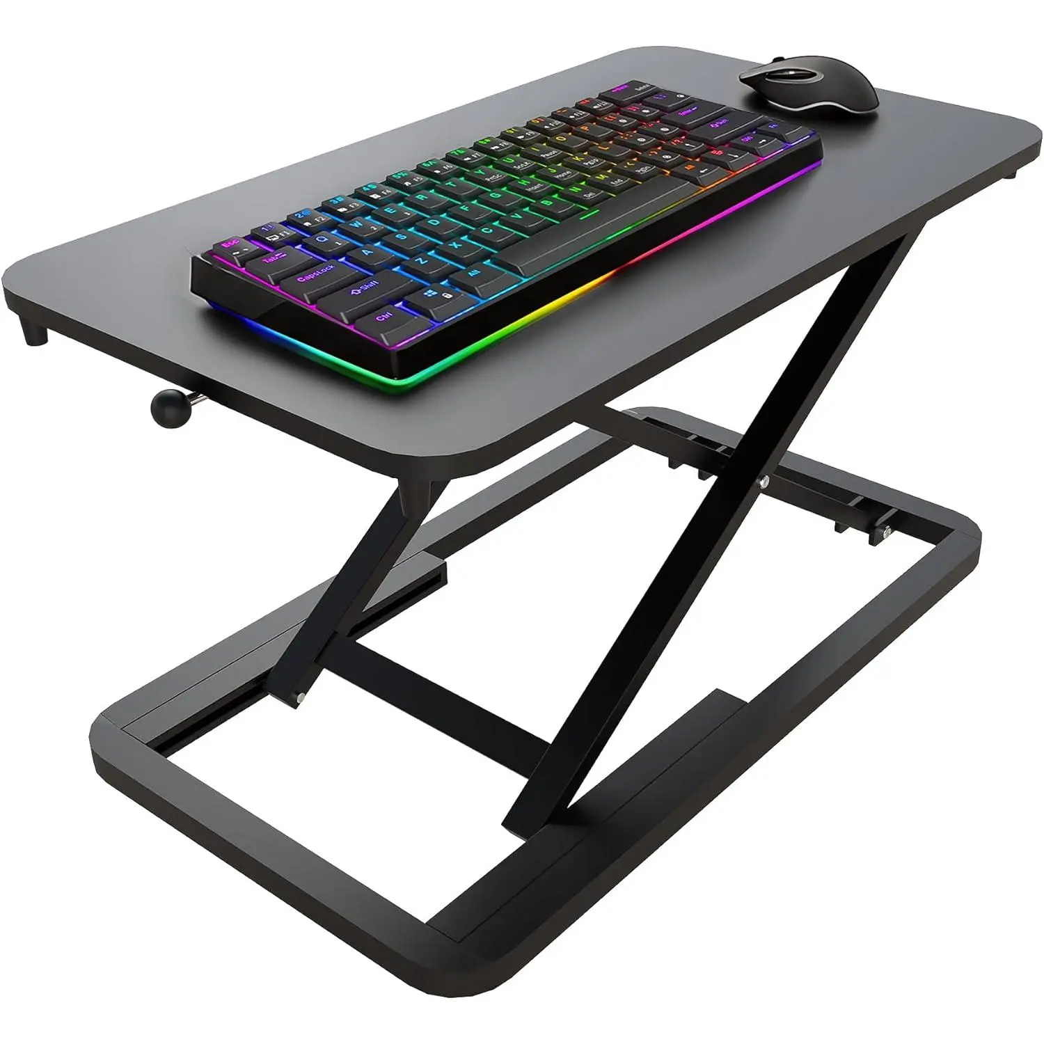 Ergonomic Keyboard Riser and Standing Desk Converter, 23.6" Height Adjustable Platform with 6 Settings for Sit-Stand Workstations, Height Adjustable Desk, 23.6 Inch, 6 Height Levels