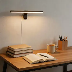 Wall mounted LED eye protection study light with base, adjustable light color, USB charging port, perfect for both studying and eye protection, suitable for makeup tables, dormitory tables, washbasins, living rooms, etc Led Desk Lamp tiktokshopspringglowu