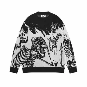 SKELETON FLAMES KNITTED SWEATER