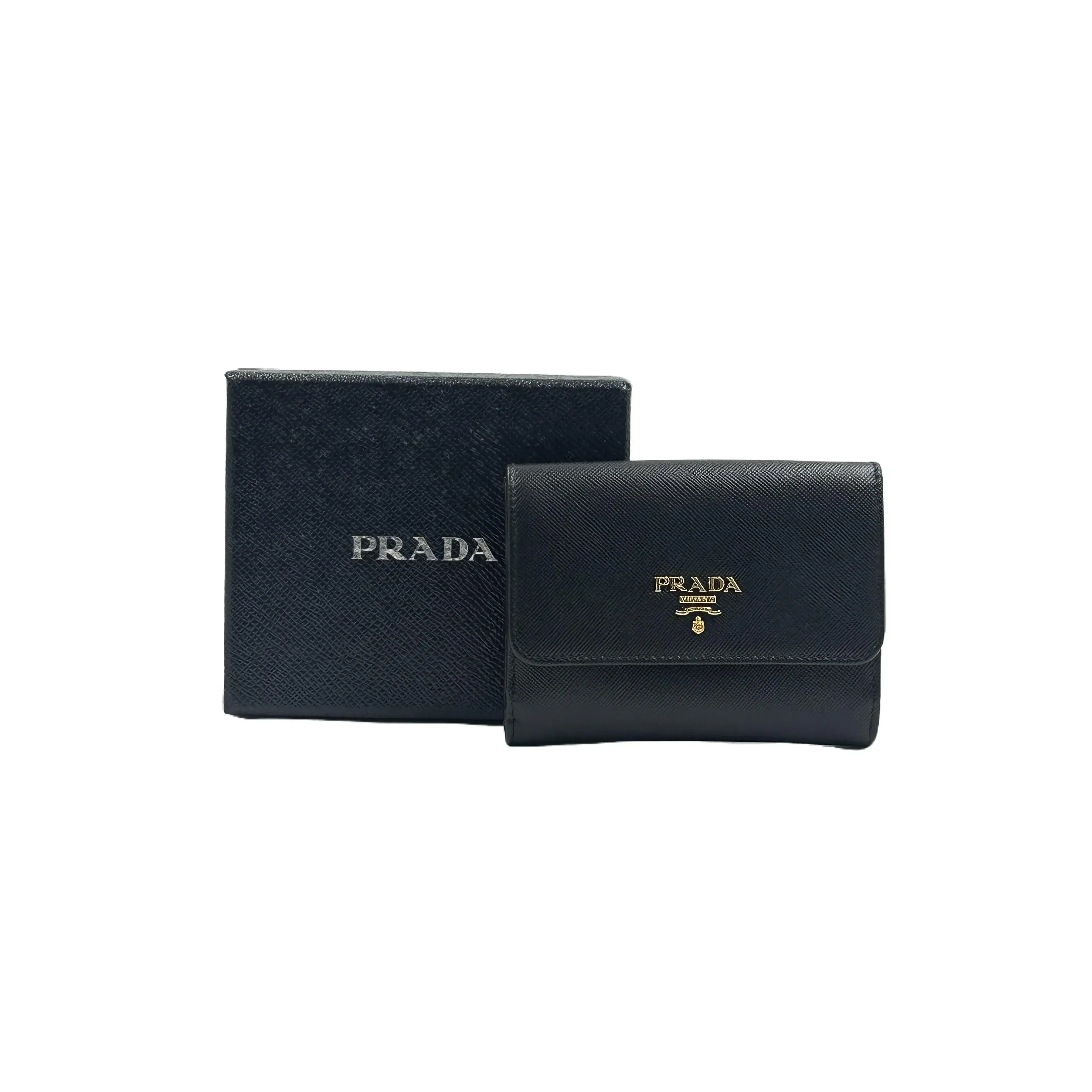 Pre-owned PRADA small Saffiano leather wallet A101619