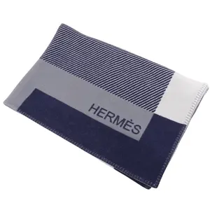 Pre-owned HERMÈS Wool Small Leather Goods Hermes H Riviera Cashmere Blanket