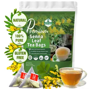 Premium Senna Leaf Tea Bags, 100% Natural & Pure from Senna Leaves. Loose Leaf Senna Herbal Tea, Made with Natural Material Tea Bags. No Sugar, No Caffeine, No Gluten, Vegan.
