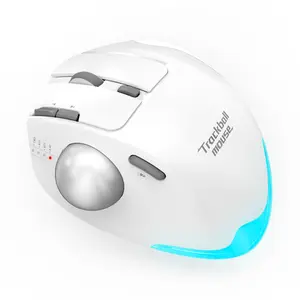 2.4G Wireless Trackball Mouse Ergonomic Bluetooth Rechargeable Trackball Mouse Easy Thumb Control Tracking for Mac Laptop Computer