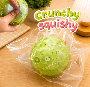 Crunchy Squishy Ball, TPR Glitter Sensory Fidget Squeeze Toy, Cute Stress Relief Ball Gift for Teens and Adults, 1 Pack