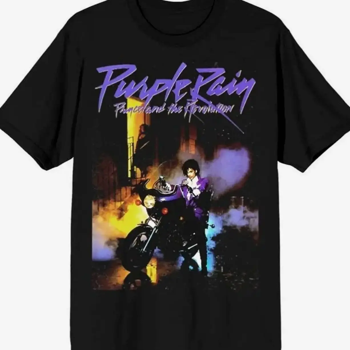 Vintage Purple Graphic T-Shirt, Retro Classic Crew Neck Tee