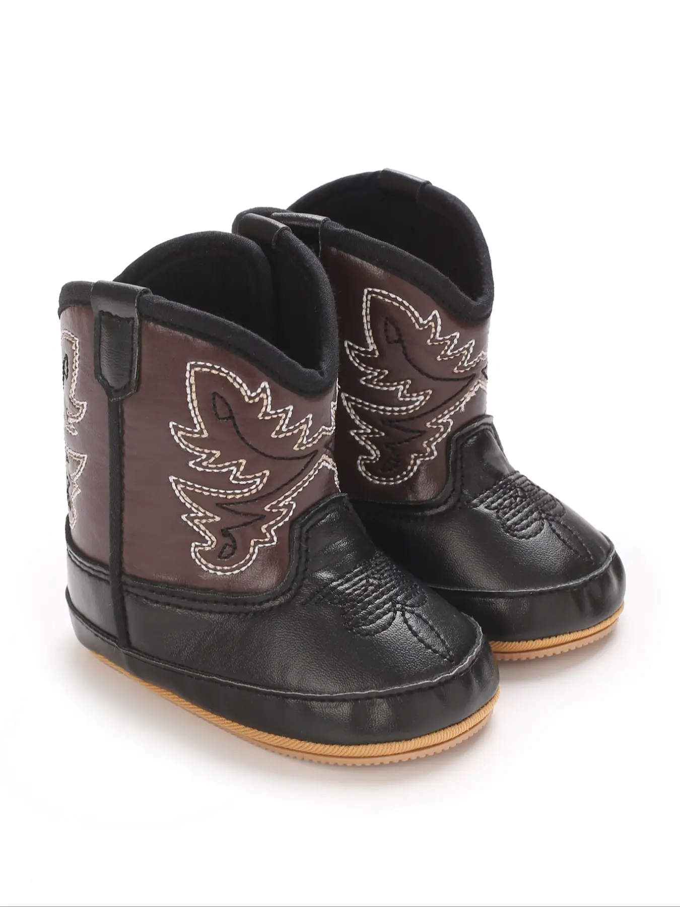 Baby's Patchwork Embroidering Design Boots, Casual Comfortable Non-slip Soft Sole Walking Shoes for Fall & Winter, Newborn Infant Toddler Prewalker Shoes, Walking Shoes Babies, Newborn Crib Shoes