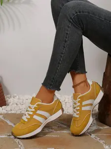 Women's Thick Sole Dad Shoes Spring & Fall Fashion Casual Retro Height Increasing Lace-Up Student Sports Platform Running Shoes