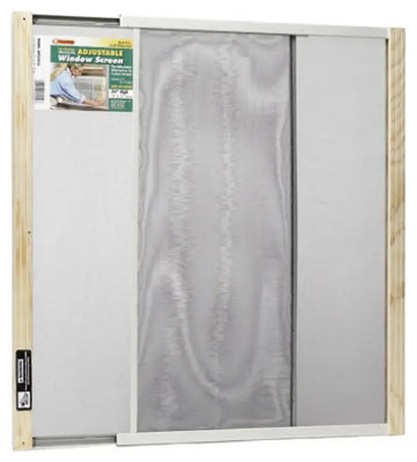 212 MAIN Adjustable Window Screen, 24" Tall, Extends 19-33" Wide, Galvanized Metal Rails, Varnished Wood Ends and Sturdy Tenoned Corners, Windows