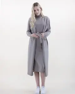 Belted Longline Knit Duster with Pockets