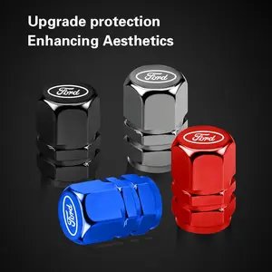 4pcs Aluminum Alloy Car Wheel Tire Valve Caps Tyre Rim Stem Covers For Ford Mustang Focus Ranger Explorer Fiesta Expedition Mondeo Escape Fusion Kuga Figo EDGE KA S-MAX Galaxy Bronco Ecosport Maverick Escape PUMA Tourneo F150 F350 F250 C-MAX Vertrek B-MAX
