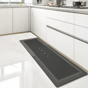 Premium Minimalist Rectangle Diatomaceous Earth Bathroom Mat - Modern Diatomite, Non-Slip, Super Absorbent, Quick-Drying, for Shower, Laundry Room (Includes Brush)