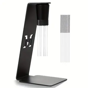 WDT Tool, Coffee Distribution Tool with Magnetic Stand, Adjustable Range Espresso Stirrer, Stainless Steel 8 Needles 0.25mm and 8 Extra Φ0.25mm Stainless Steel Needles for Coffee Lovers, Coffee Bar Accessories