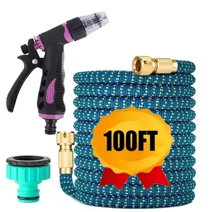 Extendable Garden Water Hose, High Pressure Car Wash Hose, Irrigation Magic Hose, 25ft-50ft-75ft-100ft, Durable and Flexible Design