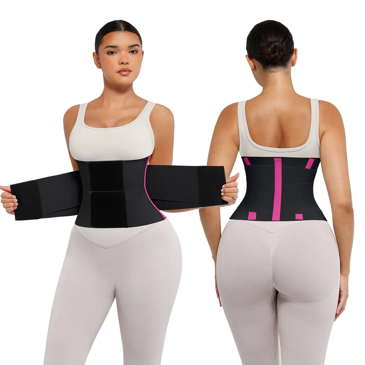 BLACK with pink stripe