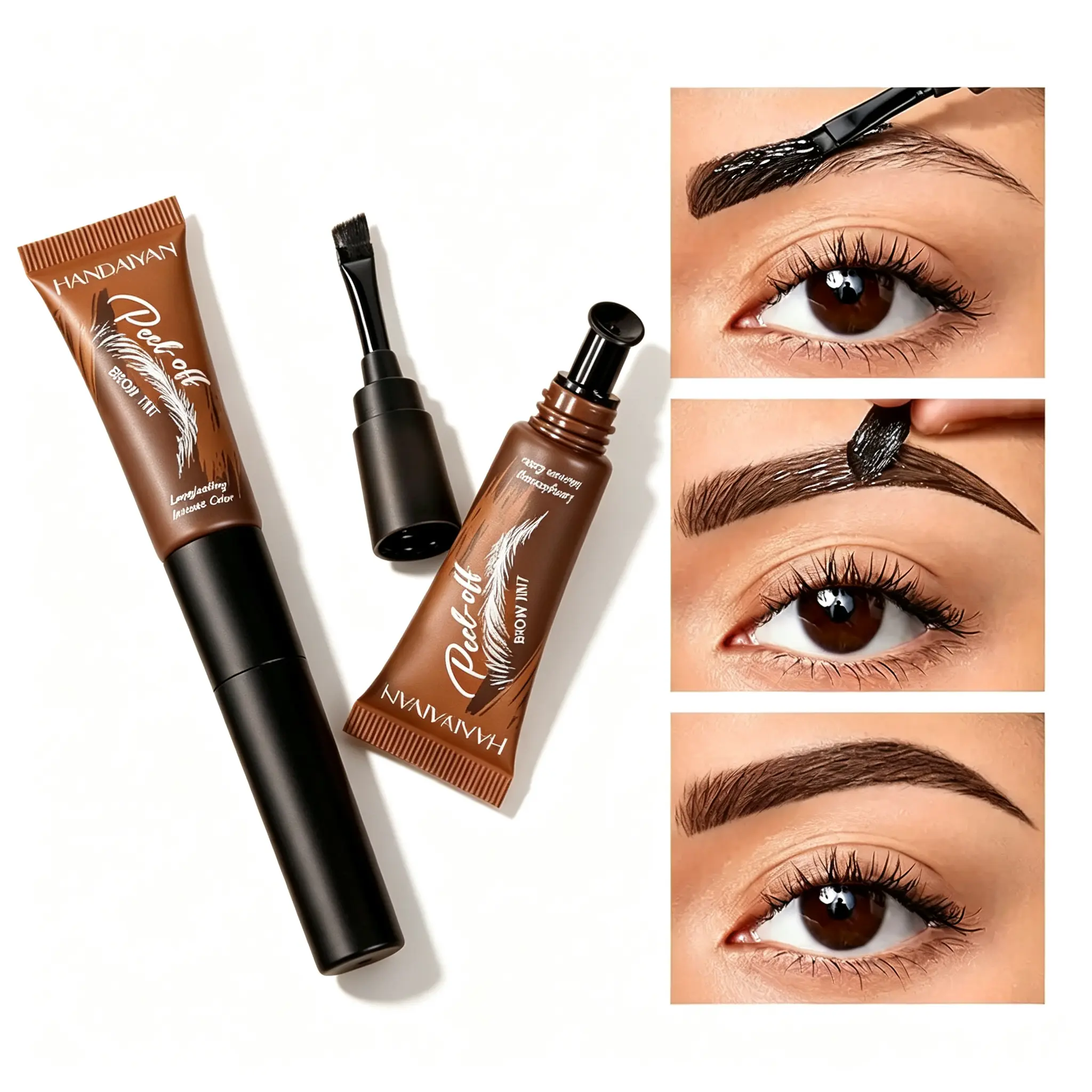 Tear-Off Brow Tint, Precise Brow Definition & Effortless Wild Brow Looks - Professional Waterproof and Sweatproof Eyebrow Tint, Easy-to-Use Makeup Tool for Women