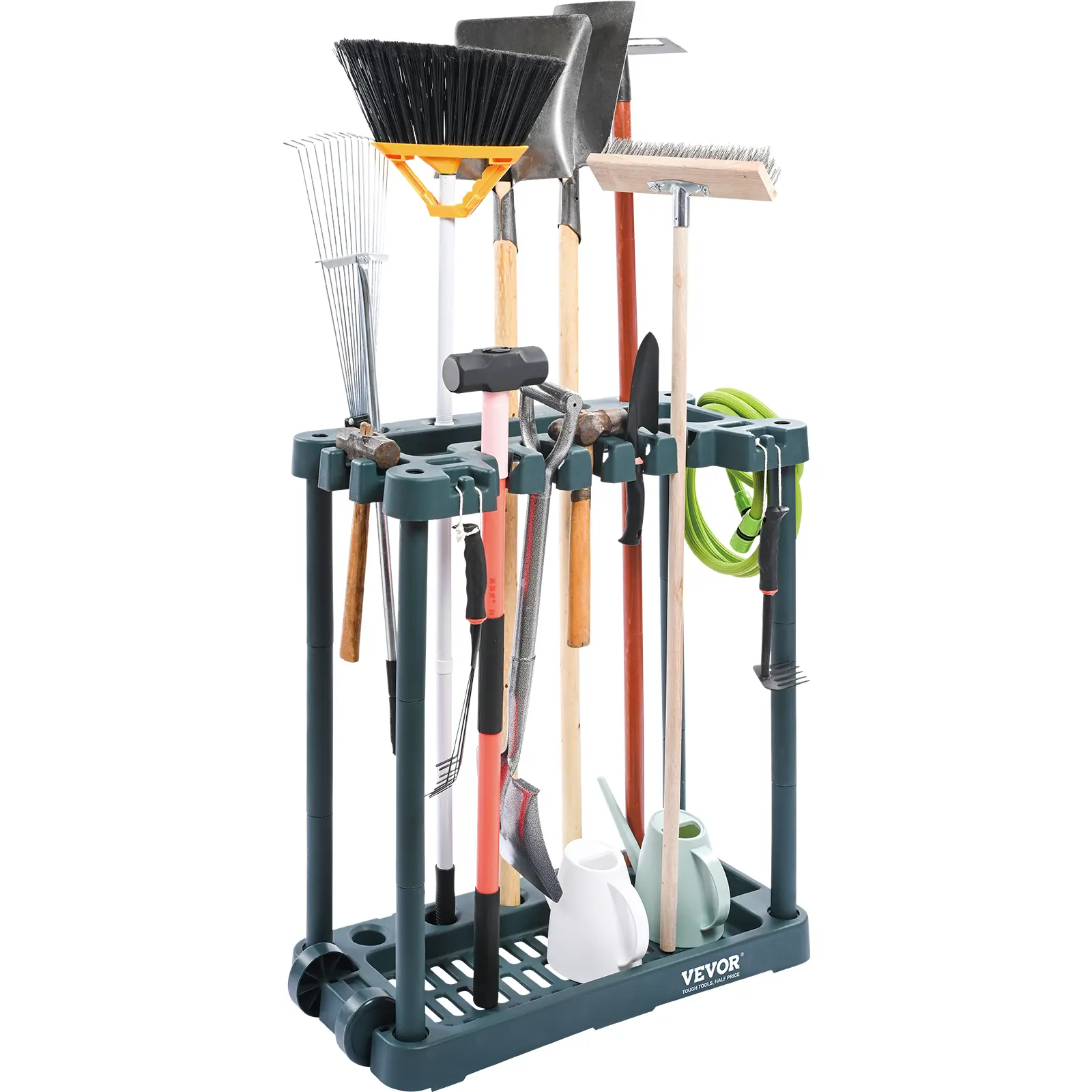 【Summerfinds】VEVOR Garden Tool Organizer,10 SlotsYard Tool Tower Rack for Garage Organization and StorageHold Long-Handled Tool/Rake/Broom/ShovelPP Garden Tool Stand Holder Organizer for YardShedOutdoor