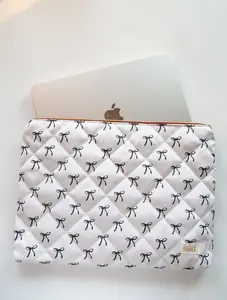 Quilted Laptop Sleeve 15", MacBook Sleeve, Aesthetic Laptop Case, Lightweight Protective Computer Cover