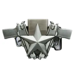 Vintage Style Western Star Cowboy Cowgirl Heavy Belt Buckle