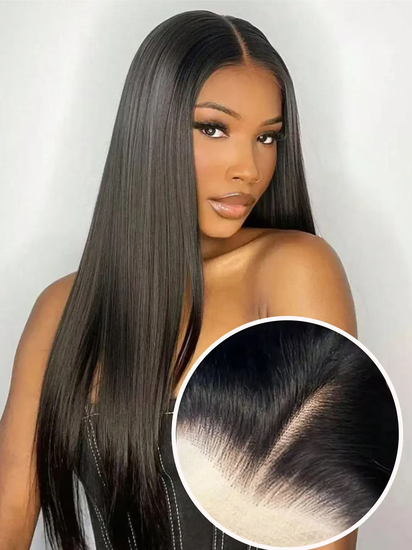 26 Inch Long Silky Straight Black Wig, 13x4 Lace Front Wig, Hand-Tied Natural Hairline, Heat Resistant Synthetic Hair, Natural Look, Frontal Lace for Women, Daily Wear Cosplay Party Wigs, Natural Looking Wigs, Synthetic Smooth Wig