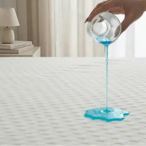 Waterproof Mattress Protector, 3D Air Layer Breathable Waffle Bed Cover, Soft Noiseless Deep Pocket (8"-18") Fit